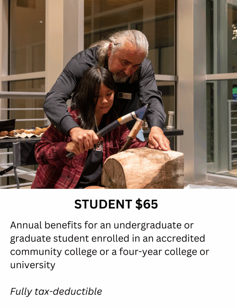 Student $65: Annual benefits for an undergraduate or graduate student enrolled in an accredited community college or a four-year college or university; Fully tax-deductible